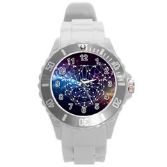 Constellation Star Pug Dog Round Plastic Sport Watch (l) by trulycreative