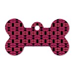 Red Black Abstract Pattern Dog Tag Bone (Two Sides) Front