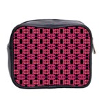 Red Black Abstract Pattern Mini Toiletries Bag (Two Sides) Back