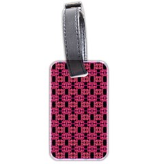 Red Black Abstract Pattern Luggage Tag (two Sides)