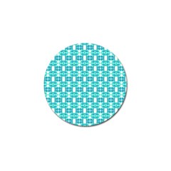 Teal White  Abstract Pattern Golf Ball Marker (10 Pack) by BrightVibesDesign