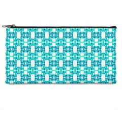 Teal White  Abstract Pattern Pencil Cases by BrightVibesDesign