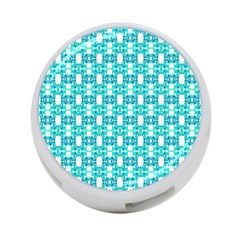 Teal White  Abstract Pattern 4-port Usb Hub (two Sides)