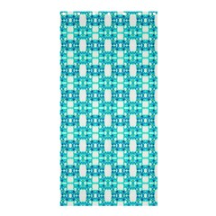 Teal White  Abstract Pattern Shower Curtain 36  X 72  (stall)  by BrightVibesDesign