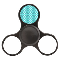 Teal White  Abstract Pattern Finger Spinner by BrightVibesDesign