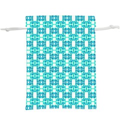 Teal White  Abstract Pattern  Lightweight Drawstring Pouch (xl) by BrightVibesDesign