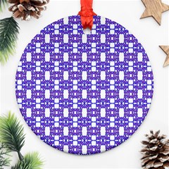 Purple  White  Abstract Pattern Ornament (round) by BrightVibesDesign