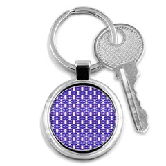 Purple  White  Abstract Pattern Key Chain (round) by BrightVibesDesign