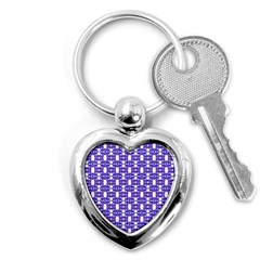 Purple  White  Abstract Pattern Key Chain (heart) by BrightVibesDesign