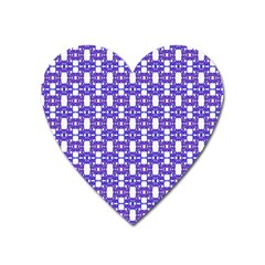 Purple  White  Abstract Pattern Heart Magnet