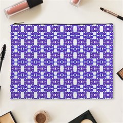 Purple  White  Abstract Pattern Cosmetic Bag (xl) by BrightVibesDesign