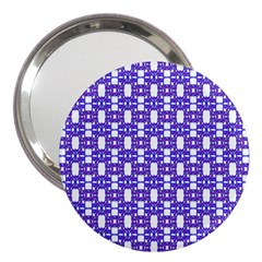 Purple  White  Abstract Pattern 3  Handbag Mirrors by BrightVibesDesign