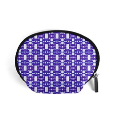 Purple  White  Abstract Pattern Accessory Pouch (small) by BrightVibesDesign