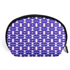 Purple  White  Abstract Pattern Accessory Pouch (large)