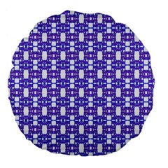 Purple  White  Abstract Pattern Large 18  Premium Flano Round Cushions by BrightVibesDesign