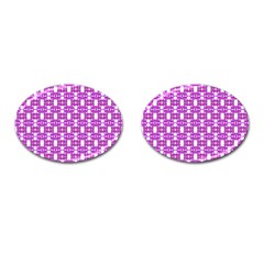 Pink  White  Abstract Pattern Cufflinks (oval) by BrightVibesDesign