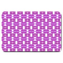 Pink  White  Abstract Pattern Large Doormat  by BrightVibesDesign