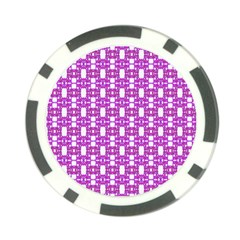 Pink  White  Abstract Pattern Poker Chip Card Guard (10 Pack) by BrightVibesDesign