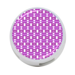 Pink  White  Abstract Pattern 4-port Usb Hub (one Side) by BrightVibesDesign