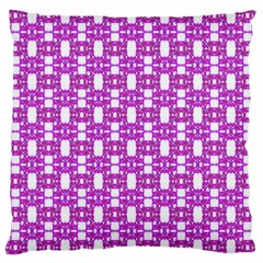 Pink  White  Abstract Pattern Large Cushion Case (two Sides) by BrightVibesDesign