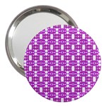 Pink  White  Abstract Pattern 3  Handbag Mirrors Front