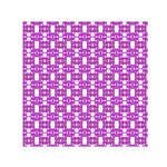 Pink  White  Abstract Pattern Small Satin Scarf (Square) Front