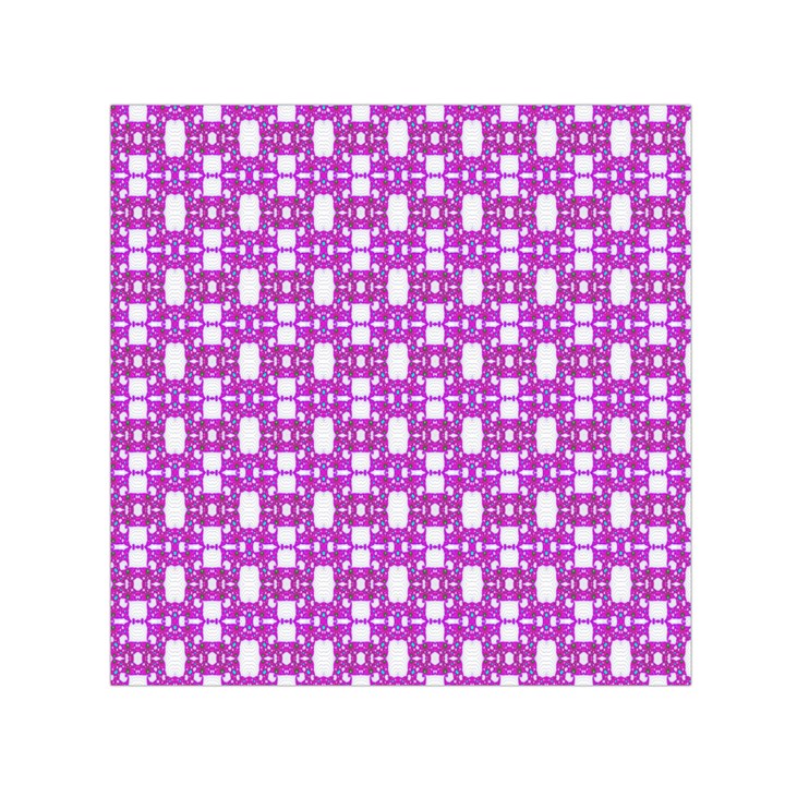 Pink  White  Abstract Pattern Small Satin Scarf (Square)