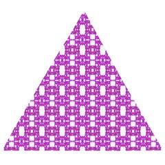 Pink  White  Abstract Pattern Wooden Puzzle Triangle