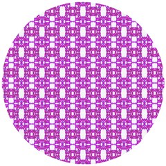 Pink  White  Abstract Pattern Wooden Puzzle Round