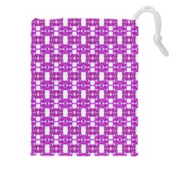 Pink  White  Abstract Pattern Drawstring Pouch (5xl)