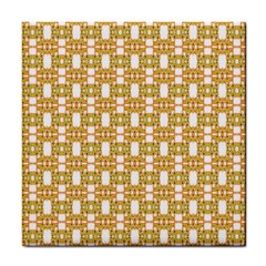 Yellow  White  Abstract Pattern Tile Coaster by BrightVibesDesign