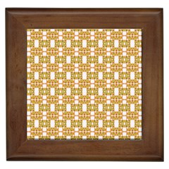 Yellow  White  Abstract Pattern Framed Tile by BrightVibesDesign