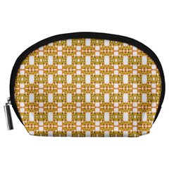 Yellow  White  Abstract Pattern Accessory Pouch (large) by BrightVibesDesign