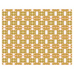 Yellow  White  Abstract Pattern Double Sided Flano Blanket (medium)  by BrightVibesDesign