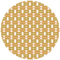 Yellow  White  Abstract Pattern Wooden Puzzle Round