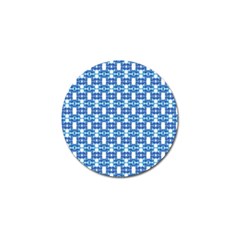 Blue White  Abstract Pattern Golf Ball Marker (4 Pack) by BrightVibesDesign