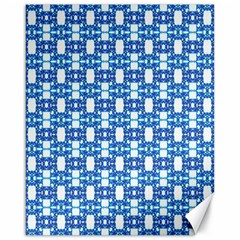 Blue White  Abstract Pattern Canvas 16  X 20  by BrightVibesDesign