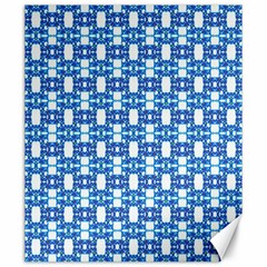 Blue White  Abstract Pattern Canvas 20  X 24  by BrightVibesDesign