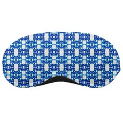 Blue White  Abstract Pattern Sleeping Mask by BrightVibesDesign