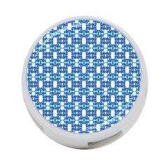 Blue White  Abstract Pattern 4-port Usb Hub (one Side) by BrightVibesDesign