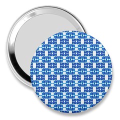 Blue White  Abstract Pattern 3  Handbag Mirrors by BrightVibesDesign