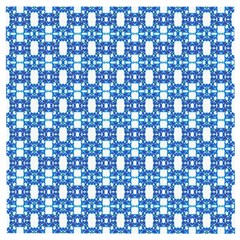 Blue White  Abstract Pattern Wooden Puzzle Square by BrightVibesDesign