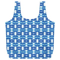 Blue White  Abstract Pattern Full Print Recycle Bag (xxxl)