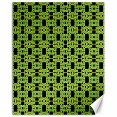 Green Black Abstract Pattern Canvas 16  X 20  by BrightVibesDesign