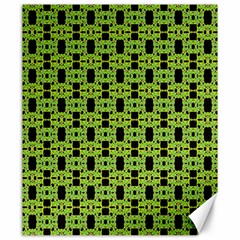 Green Black Abstract Pattern Canvas 20  X 24  by BrightVibesDesign