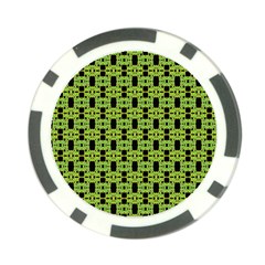 Green Black Abstract Pattern Poker Chip Card Guard (10 Pack) by BrightVibesDesign