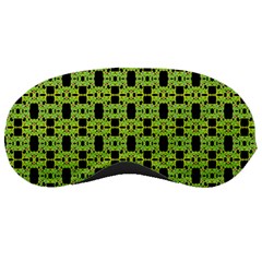 Green Black Abstract Pattern Sleeping Mask by BrightVibesDesign