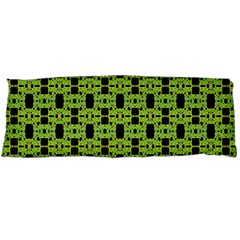 Green Black Abstract Pattern Body Pillow Case (dakimakura) by BrightVibesDesign