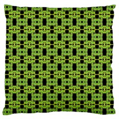 Green Black Abstract Pattern Large Cushion Case (one Side) by BrightVibesDesign