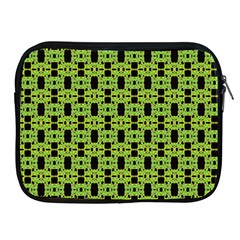 Green Black Abstract Pattern Apple Ipad 2/3/4 Zipper Cases by BrightVibesDesign